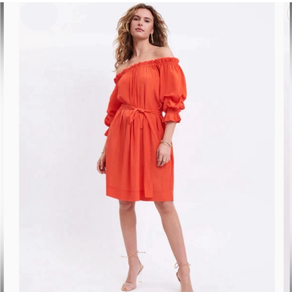 Mersea Tulum Women’s Dress In Sunset Coral/ Orange Size Medium - Picture 5 of 15